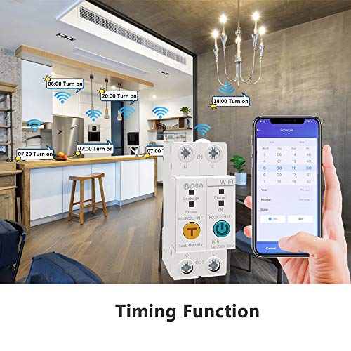 Ewelink APP 2P 63A Rail Din WIFI contador de energía inteligente kWh interruptor de disyuntor