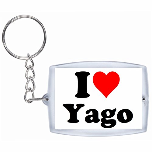 EXCLUSIVO: Llavero "I Love Yago" en Blanco, una gran idea para un regalo para su pareja, familiares y muchos más! - socios remolques, encantos encantos mochila, bolso, encantos del amor, te, amigos, amantes del amor, accesorio, Amo, Made in Germany.
