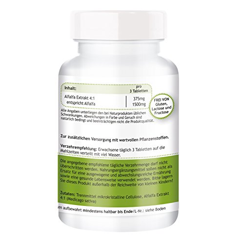 Extracto de Alfalfa – Medicago sativa – Potente extracto 4:1 – 90 comprimidos