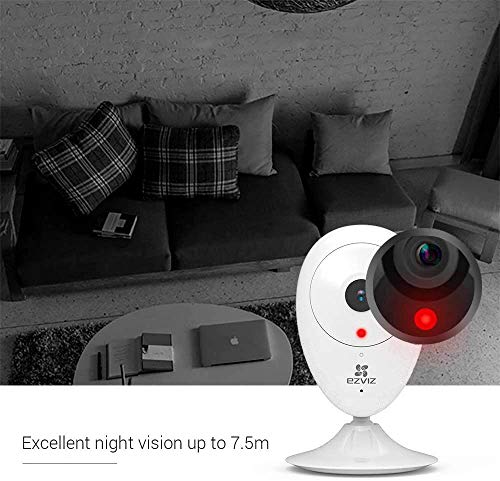 EZVIZ Wi-Fi Cámara de Vigilancia 1080p Interior, IP FHD Cámara de Seguridad con Visión Nocturna, Audio Bidireccional, Monitor de Bebé, Detección de Movimiento, Compatible con Alexa, ezCube Pro