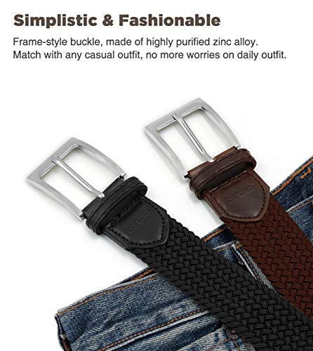 Fairwin Cinturón Elástico Trenzado Para Hombres y Mujeres, Unisex Casual Tejido Cinturon Trenzado,Cinturones Elásticos Tejidos para Jeans