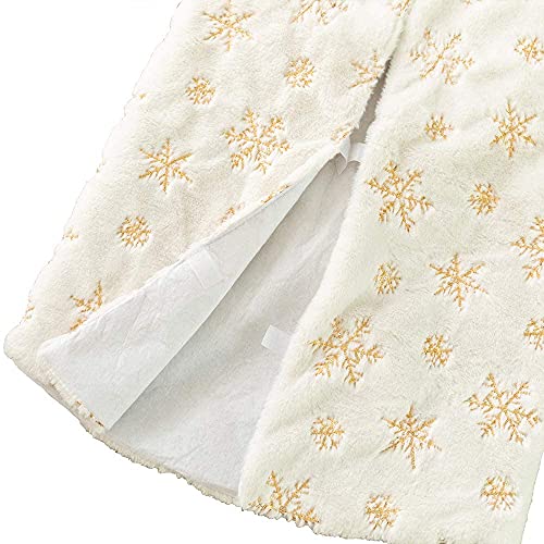 Falda de árbol de Navidad, color blanco, alfombra de árbol de Navidad, para decoración de vacaciones (dorado, 78 cm / 31 inch)