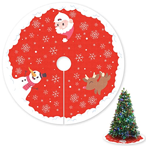 Falda de árbol de Navidad, Fieltro Base del Árbol de Navidad, Fiesta de Navidad y Decoraciones para el Hogar, Copo de Nieve