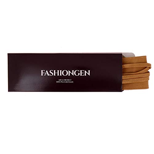 FASHIONGEN - Cinturón de Mujer Obi Ancha de Cuero sintética, para Vestido, MICA - Camello claro, S-M