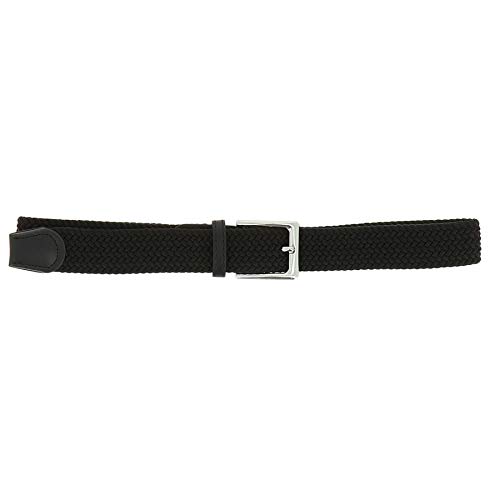FASHIONGEN - Cinturón Elástico Trenzado en Cuero Genuino Verdadera para Hombre y Mujer, para Pantalones Vaqueros, PERDERSEN - Negro, T105 / Longitud 115 - Pantalones 49 a 53