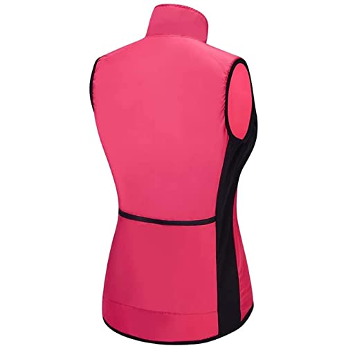 FASZFSAF Chaleco Cortavientos Ciclismo Mujer Chaleco Bici Reflectante Impermeable Chaleco Bicicleta Transpirable Chaleco Ciclismo, Escalada, Correr, equitación,Rojo,M