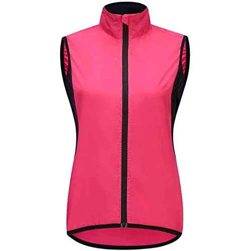 FASZFSAF Chaleco Cortavientos Ciclismo Mujer Chaleco Bici Reflectante Impermeable Chaleco Bicicleta Transpirable Chaleco Ciclismo, Escalada, Correr, equitación,Rojo,M