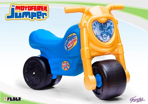 FEBER - Moto Jumper, Moto correpasillos de Color Negro, Azul y Amarillo