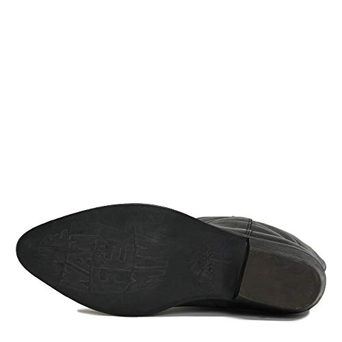 Felmini - Zapatos para Mujer - Enamorarse com Gerbera 7962 - Botas Cowboy & Biker - Cuero Genuino - Negro - 37 EU Size