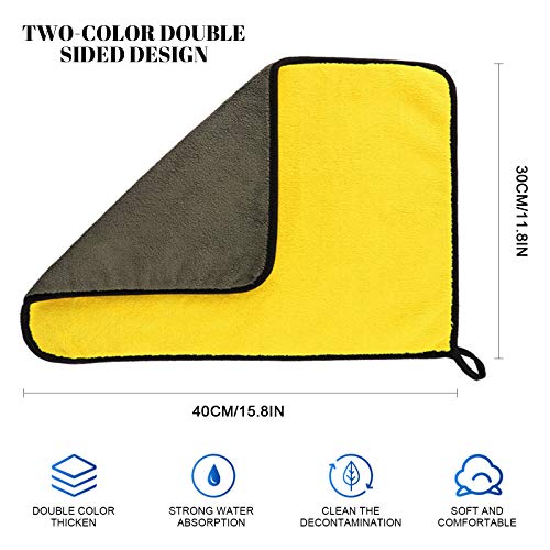 FENRIR 6pcs bayetas Microfibra,600GSM Paños Microfibra Coche para Exterior y Interior,Bayeta de Limpieza de Microfibra para, Pulido, Lavado,Limpieza Polvo del Coche y Cuidado de la Cocina del Hoga.