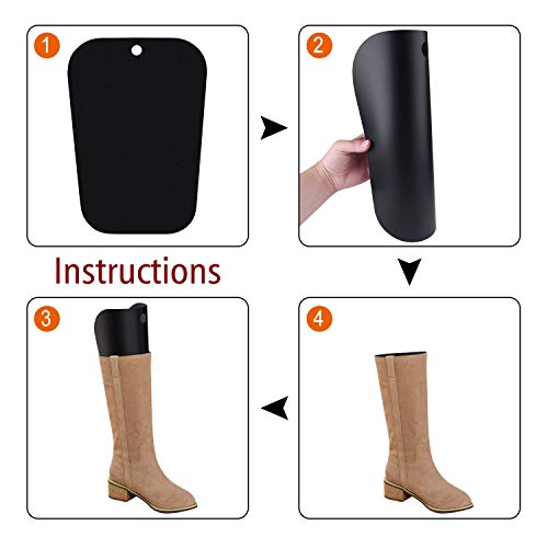 FEPITO 7 pares de insertos de forma de bota reutilizables para botas altas Inserciones de soporte Soporte para mujeres
