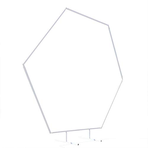 Fetcoi Arco hexagonal blanco de 2/2,4 m para boda, arco de arco de arco, fondo de arco, globo, arcos curvos, decoración para bodas, fiestas y celebraciones