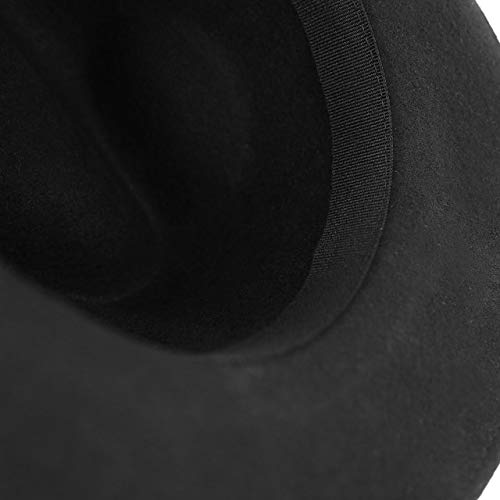 fiebig Fedora Sombrero de Fieltro de Lana | Bogart Sombrero para Mujeres y Hombres | Ajuste Cómodo en Verano e Invierno | Gorra clásica (59-L, Negro)