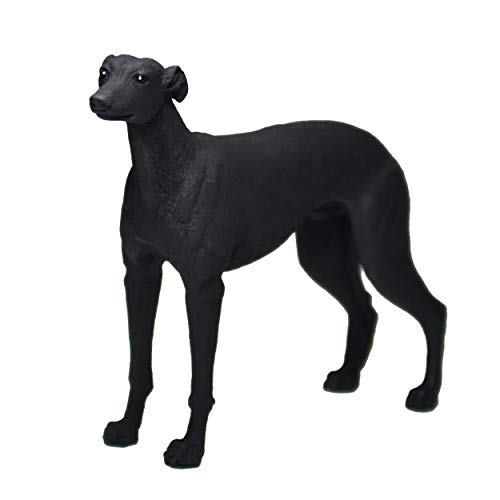 Figura Galgo Blanco, Negro, Gris, Estatua de Perro, Escultura de Resina, Altura: 14cm. (Marrón)