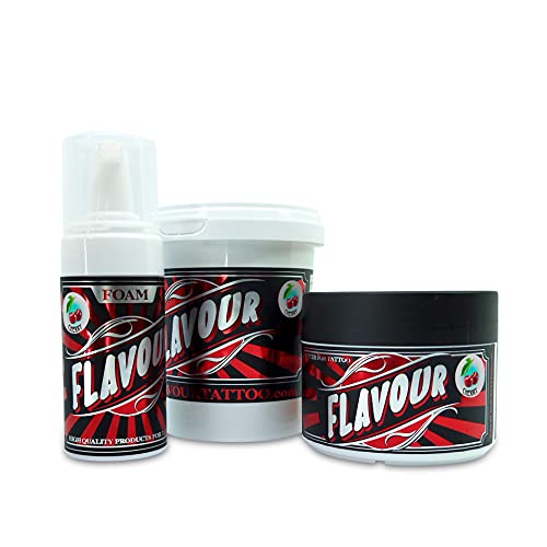 FLAVOURTATTOO - Vaselina 500 ml + Butter 200 ml + Foam 110 ml - Para tatuajes - Microblading - Micropigmentación - CHERRY