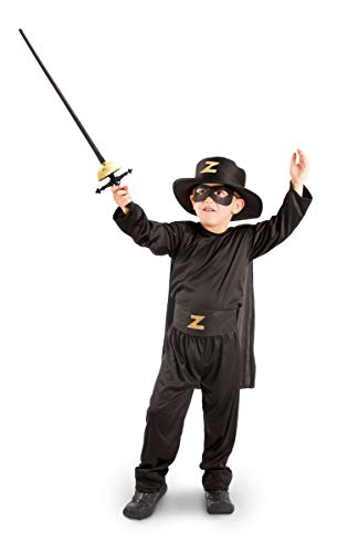 Folat B.V.- Disfraz de Zorro 5 piezas - Talla infantil S 98-116, Color negro, 98-116 cm (21894)