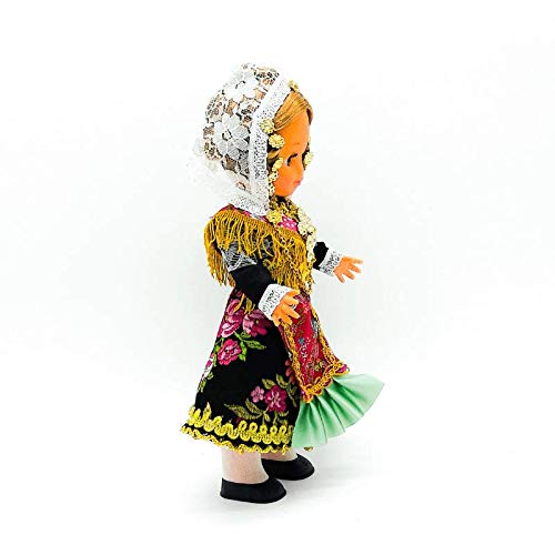 Folk Artesanía Muñeca colección Regional 35 cm. Vestido típico Salmantina Charra Salamanca, Fabricado en España Muñecas