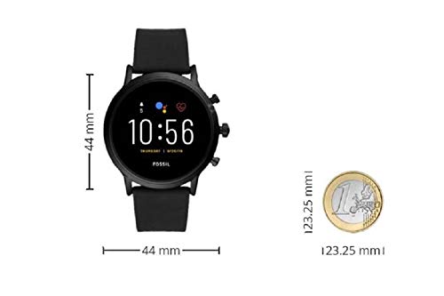 Fossil Smartwatch Gen 5 para Hombre con Pantalla Táctil, Altavoz, Frecuencia Cardíaca, GPS, NFC y Notificaciones Smartwatch, Silicona Negra