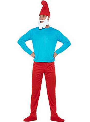 Funidelia | Disfraz de Papá Pitufo Oficial para Hombre Talla única ▶ The Smurfs, Dibujos Animados, Los Pitufos, Enanito - Color: Rojo - Licencia: 100% Oficial
