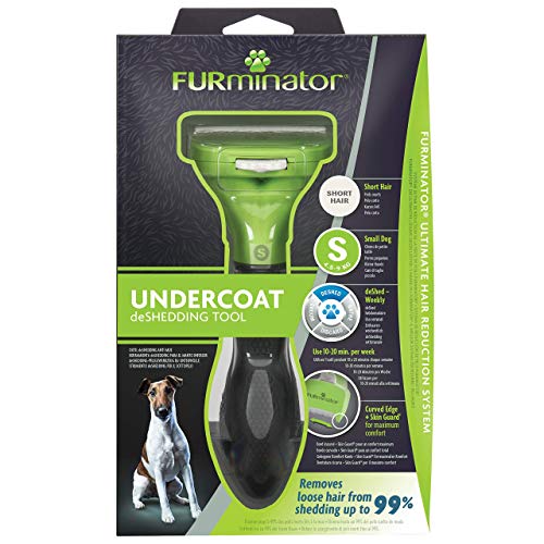 FURminator deShedding-Tool Größe S-Hundebürste für Kleine Hunde zur Entfernung Der Unterwolle Vorst Herramienta para Pelo Corto de Perro, tamaño pequeño, Metal, Verde, S (4,5-9 kg), 1000