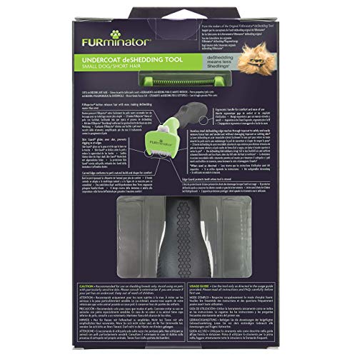 FURminator deShedding-Tool Größe S-Hundebürste für Kleine Hunde zur Entfernung Der Unterwolle Vorst Herramienta para Pelo Corto de Perro, tamaño pequeño, Metal, Verde, S (4,5-9 kg), 1000