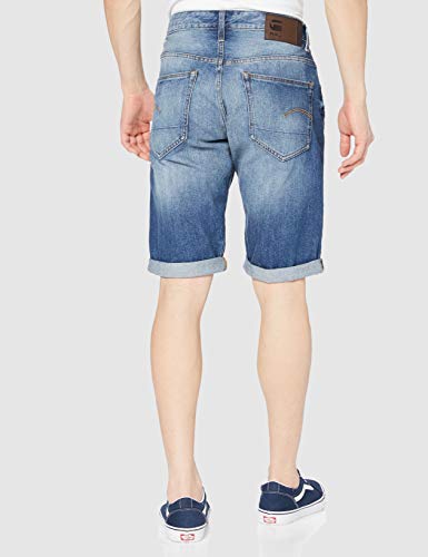 G-STAR RAW 3301 1/2 Pantalones Cortos, Azul (Medium Aged 071), 34 para Hombre