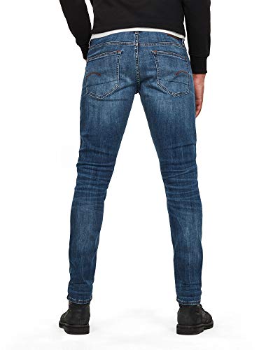 G-STAR RAW 3301 Deconstructed Skinny Jeans Vaqueros, Medium Indigo Aged 8968-6028, 34W / 32L para Hombre