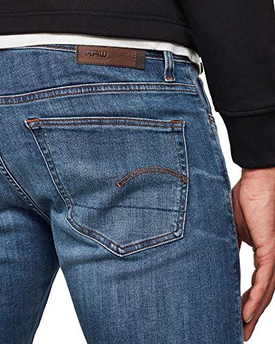 G-STAR RAW 3301 Deconstructed Skinny Jeans Vaqueros, Medium Indigo Aged 8968-6028, 34W / 32L para Hombre