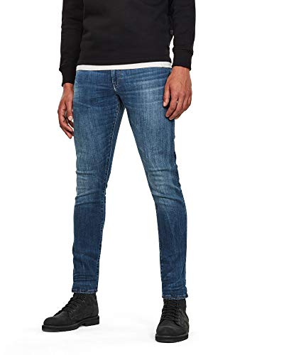 G-STAR RAW 3301 Deconstructed Skinny Jeans Vaqueros, Medium Indigo Aged 8968-6028, 34W / 32L para Hombre
