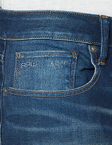 G-STAR RAW 3301 Slim Fit Tapered Vaqueros, Worker Blue Faded A088-A888, 33W / 32L para Hombre