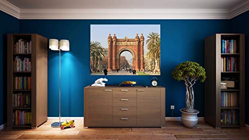 G1 | Cuadro Barcelona Arco Triunfo | Fabricado en PVC Forex 5 MM | Medidas 100cm x 70cm | Fácil colocación | Diseño Elegante | Impresión Digital Multicolor (1 Unidad)
