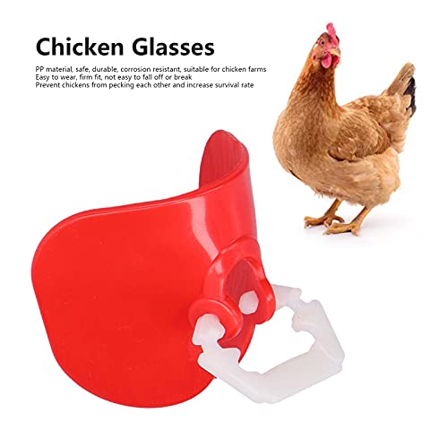 Gafas de Pollo, Anteojeras de PP para Aves de Corral Ampliamente Utilizadas Se Ajustan Firmemente para Granjas de Pollos para Granjas(Vasos de pollo de película grande)