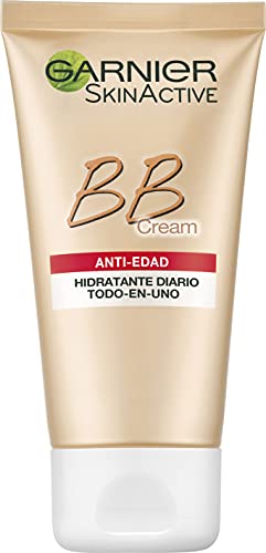 Garnier Skin Active BB Cream Anti edad Crema Hidratante con Color con Protección Solar SPF 15, Hidrata, Reduce Arrugas, Unifica e Ilumina Color Tono Medio - 50 ml