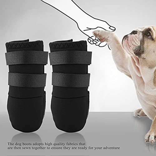 Garosa Zapatos Neopreno Perros Zapatos para Perros Bulldog Zapatos Impermeables Al Aire Libre para Correr Botas De Lluvia para Mascotas Medianos Antideslizantes Resistentes Suela 2pcs (L)