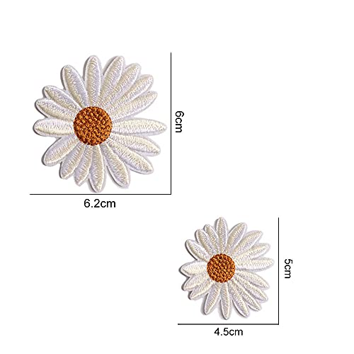 Gativs Pegatinas para La Ropa 38 Piezas Parches Ropa Termoadhesivos Pegatinas para Ropa con Plancha Flores de Tela para Ropa Parches Bordados para Rropa Mini Flor de Sol Parches Bordados