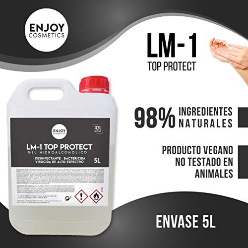 Gel hidroalcohólico 5L. 70% alcohol. Para manos y superficies, desinfección garantizada