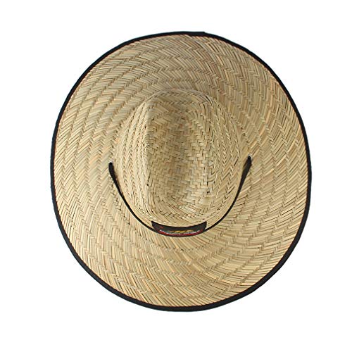 Generies Sombreros de Paja Hombre Unisexo Sombrero de Safari para Campo Gorro de Paja Decoración de Tela Limpresa con ala Ancha Anti-UV para Mujer y Hombres,57 CM