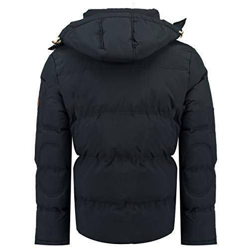 Geographical Norway VERVEINE BELL - Chaqueta de invierno, para hombre - chaqueta deportiva cortavientos - Parka/Abrigo con capucha - de manga larga, azul marino, M