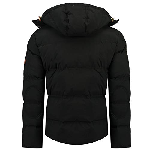 Geographical Norway VERVEINE BELL - Chaqueta de invierno, para hombre - chaqueta deportiva cortavientos - Parka/Abrigo con capucha - de manga larga, Negro , M