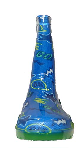 George Pig Dino GO Botas de Wellington con suela intermitente, color azul, multicolor, 23 EU