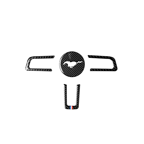 GHSM Etiqueta Engomada Insignia Volante Automático para Ford para Mustang GT Logotipo Car Styling Fibra Carbono Emblema Caballo Calcomanías Accesorios Modificación Pegatina