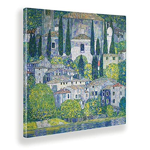 Giallobus - Cuadro - Gustav Klimt - Iglesia en Cassone - Lienzo - 50x50 - Listo para Colgar - Cuadros Modernos para el hogar