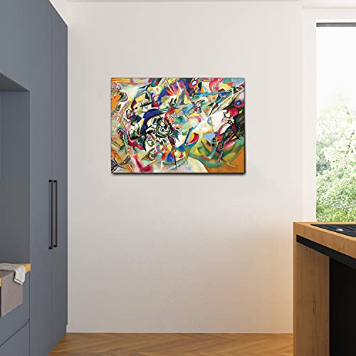Giallobus - Cuadro - Vassily Kandinsky - Composición No. 7 - Lienzo - 100x70 - Listo para Colgar - Cuadros Modernos para el hogar
