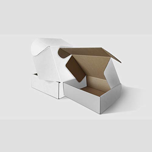 Giftgarden Caja de Cartón Kraft 15.3x10.2x7.6cm, Color Blanco, Cajitas de Carton Corrugado para Envíos, 25 Unidades