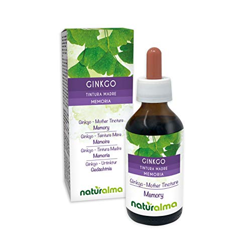 Ginkgo (Ginkgo biloba) hojas Tintura Madre sin alcohol Naturalma | Extracto líquido gotas 100 ml | Complemento alimenticio | Vegano