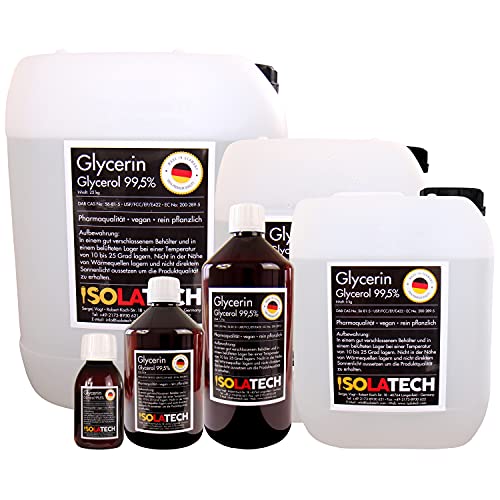 Glicerina 100ml 99.5% grado farmacéutico, vegetal puro, glicerina glicerol líquido transparente. Botella de 0,1L (contenido 120g)