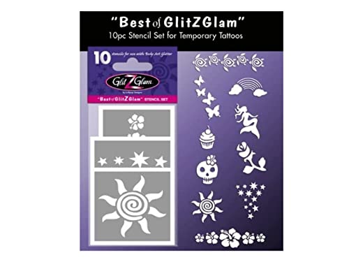 GlitZGlam Kit de Plantillas para Tatuajes temporales: Lo Mejor Tatuajes para niños, Adolescentes y Adultos