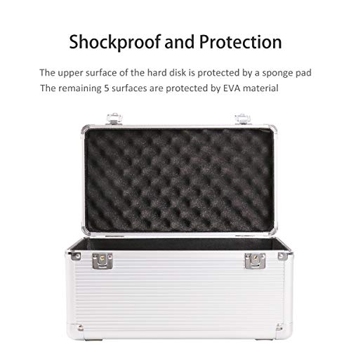 GLOTRENDS B86 Aluminium Protection Case for 8 * 3.5 and 6 * 2.5 Inch HDD/SDD Argent Fundas Suitcase, Plata, Aluminio