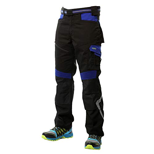 Goodyear Workwear GYPNT010 - Pantalones de trabajo para hombre, con bolsillos y bolsillos, color negro/azul real, talla 42 Regular