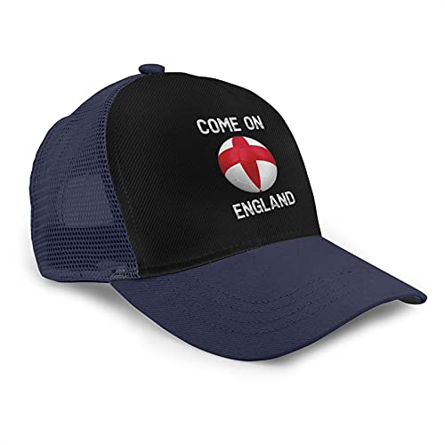 Gorra de béisbol transpirable con diseño de bandera de Inglaterra, diseño de bandera de Fútbol de moda y diseño unisex, azul marino, Taille unique